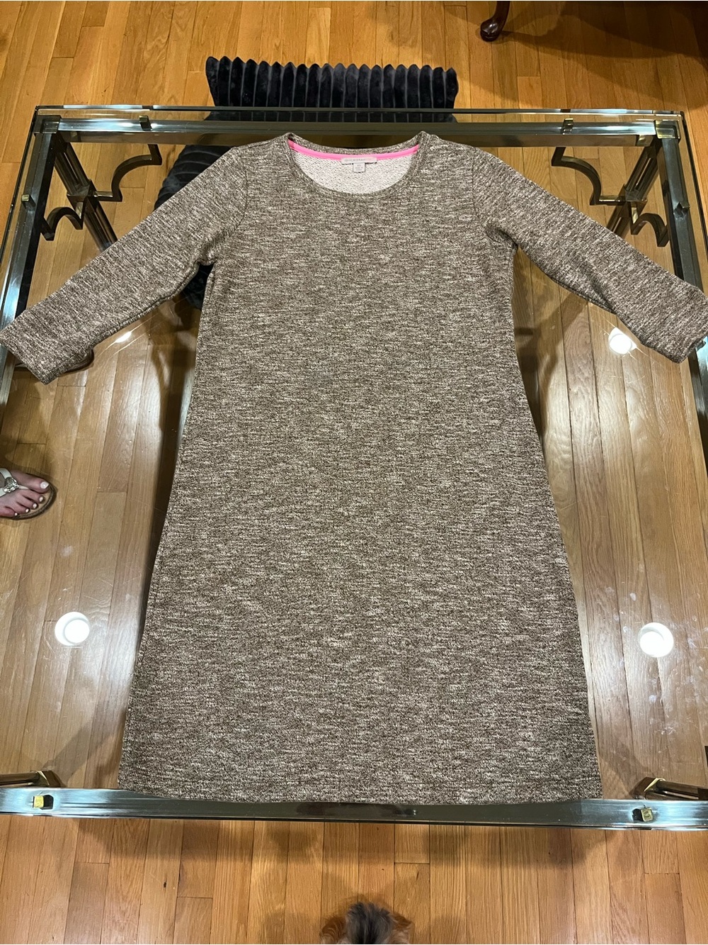 Isaac Mizrahi Heathered Brown Girls' Knit A-Line Dress